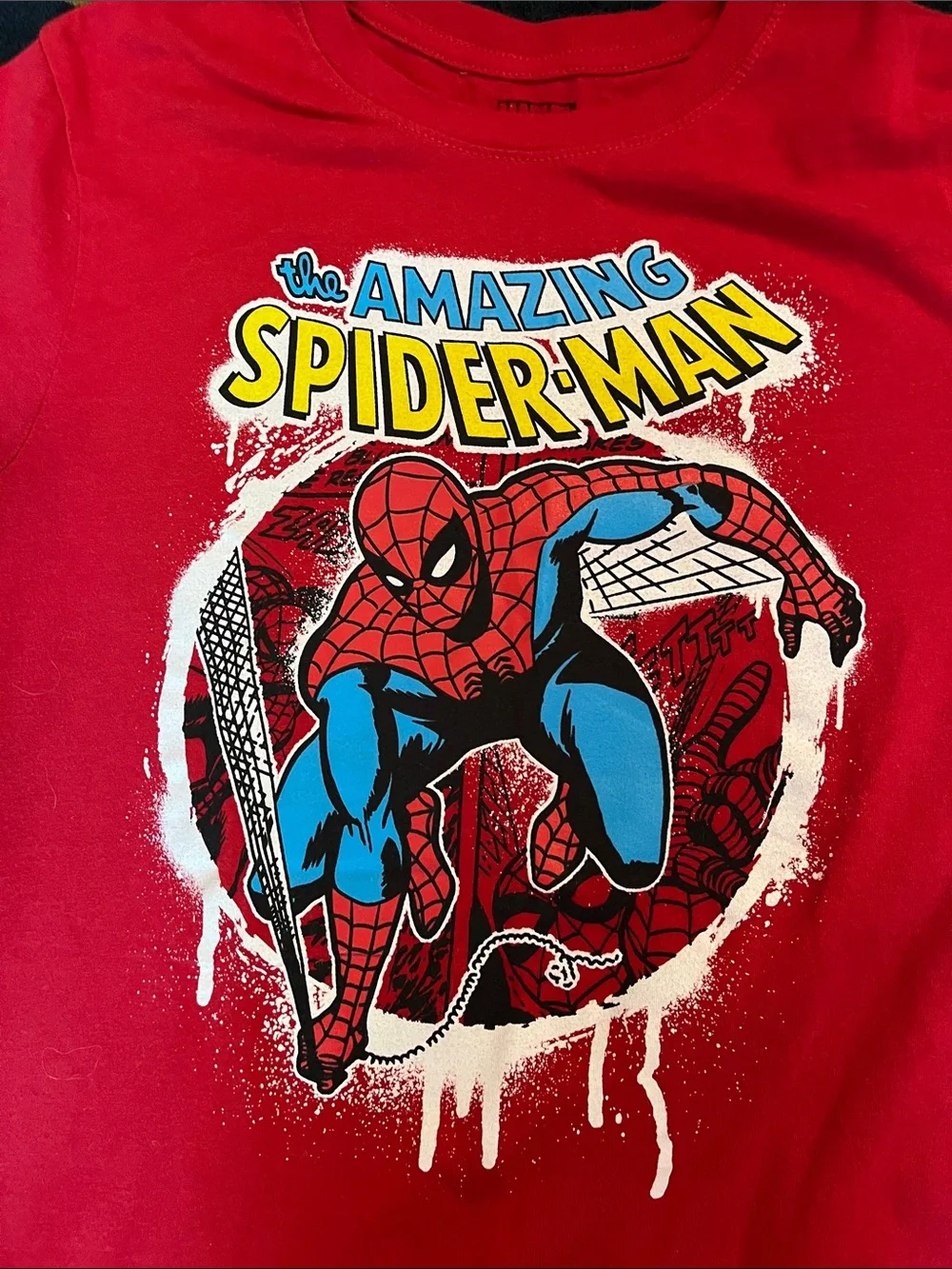 Marvel Spider-Man Kids Red Tee with Blue and Black Graphic - Picture 3 of 4